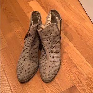 Booties with a suede- like mesh